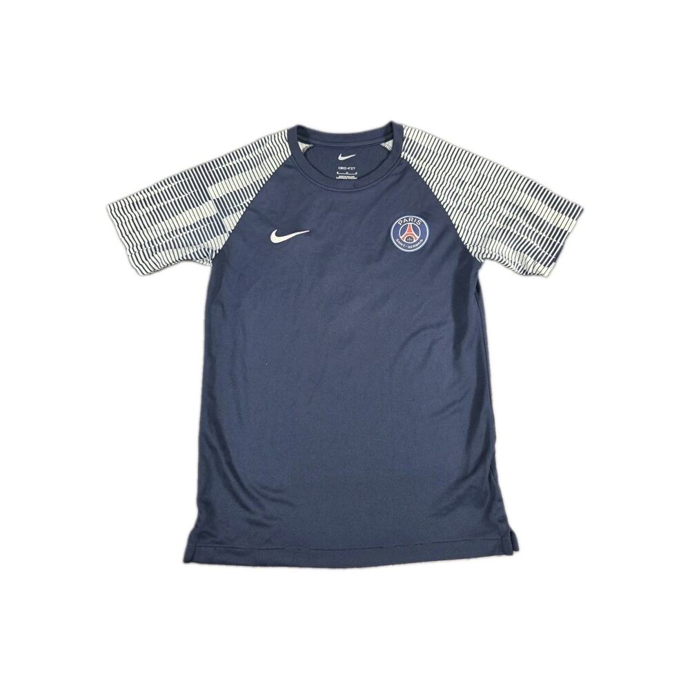 Nike Paris Saint-Germain Jersey Boys Sz M Blue Soccer Authentic #4 C10